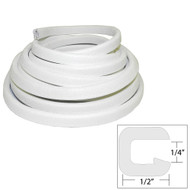 TACO Flexible Vinyl Trim 1/4" Openingx1/2"Wx25'L White V30-1008W25-1 Boat Marine