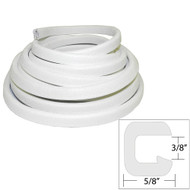 TACO Flexible Vinyl Trim 3/8" Openingx5/8"Wx25'L White V30-1312W25-1 Boat Marine
