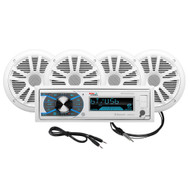 Boss Audio MCK632WB.64 Marine Stereo & 2 Pairs of 6.5" Speaker Kit White  Marine