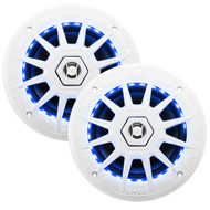 Boss Audio 6.5" MRGB65 Speakers w/RGB Lighting White 200W MRGB65 Boat Marine