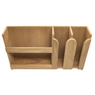 Whitecap Teak Dish/Cup Holder 19.75Lx4.25"Dx11.5" H 4 plates & Cups 62406 Boat Marine