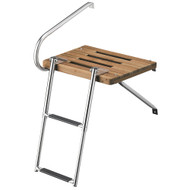 Whitecap Teak Swim Platform 2Step Telescoping Ladder Boats Outboard Motor 68900