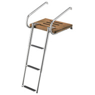 Whitecap Teak Swim Platform 3-Step Telescoping Ladder Boat I/O-O/Board 68906
