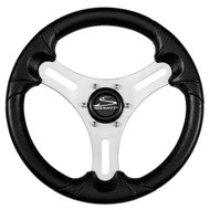 Schmitt Marine Torcello Lite 13" Steering Wheel Black w Silver Spoke 3/4"Shaft  PU063104-01R