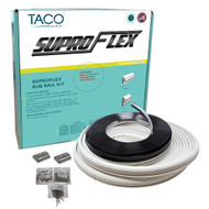 Taco SuproFlex Rub Rail Kit White with Flex Chrome Insert 1.6"Hx0.78"Wx60'L Boat