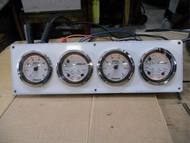 Marine Boat Dash Panel Bezel With Working Gauges For Twin Engine Boat 17.5'x5.25