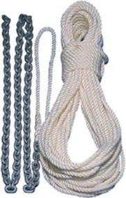 Lewmar 3-Strand Nylon 1/2 X 150' Nylon w Galvanized Chain /1/4 X 10' 69000332 LC
