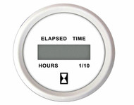 Faria 13130 Dress White 2" Gauge 12-32V Hourmeter DIGITAL Boat RV Camper UNIV