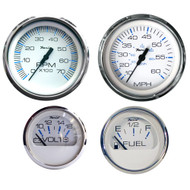 Faria Chesapeake White-S.Steel Gauge KTF002 Outboard Tachometer Speedo Volt Fuel
