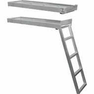 JIF Marine CSD1 Under-Deck Aluminum Ladder 4-Step for Flat Front Pontoon Deck