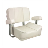 Springfield White Deluxe Helm Boat Captain Seat 1040002 w Aluminum Armrest Boat