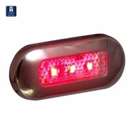 T-H Marine 3 Red LEDs Oblong Courtesy Light 3" L x 1.25" H 642524 LED51824DP MD