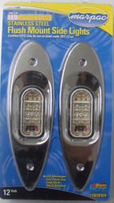 Marpac LED Side Light Navigation RED-GREEN Flush Mount Stainless Steel 7-6595