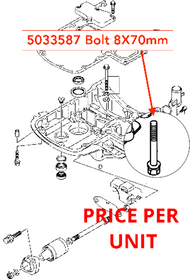 NEW OEM Johnson Evinrude OMC 90-115-140 HP Bolt 8X70mm 5033587