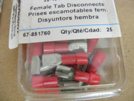 NEW OEM Mercury Quicksilver Connector Female Tab 22-18 x .187 Qty 25 67-851760