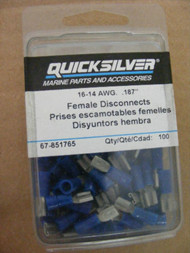 New OEM Mercury QuickSilver Connector Female Tab 16-14 x .187 67-851765 Qty 100