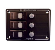 Marpac 7-0514 Boat Panel 3 Gang Breaker Boots Switch 5-1/4Wx3-3/4H Marine Power