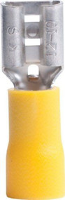 100 Vinyl Insulated Electrical .250 Quick Disconnect 12-10Gauge YELLOW Female