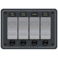 Blue Sea Contura Switch Water Resistant Fuse Panel 4 Position Horizontal 12 V