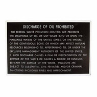 Bernard Engraving Oil Discharge Plaque - Adhesive Backing P-204 Boat MD