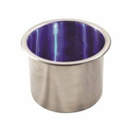 Boater Sports Boat Drink Cup Holder 3-5/8" LED Light in Base Stainless 52023 MD