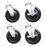 SBT 6" Caster Shop Cart Swivel Kit Replacement (2 Brake 2 Non-Brake) 12-501-3K