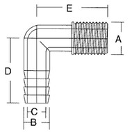 Forespar 9010010 elbow 1-1/2" - 1-1/2" Glass Reinforced Marelon Female HECF 24