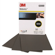 3M Wet Or Dry Tri-M-ite Paper Sheet 9"x11" PACK of 50 600A Grade Boat