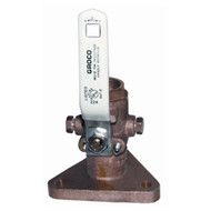 Groco FBV-750 Bronze Tri-Flanged 3/4 Ball Valve Full Flow SS handle/Stem Seacock