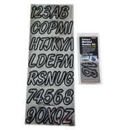 Hardline Series 400 Registration Letter Kit Chrome Outline Black CHBKG400 MD