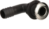 Seachoice 18561 Thru Hull W/Stainless Steel Cover 1-1/8" Hose 90 Deg