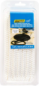Seachoice 40111 Double Braid Dock Line-White-1/2"X15' LC