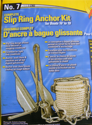 Poseidon 7-2302 Anchor 7Lbs Slip Ring Anchor-Rope 3/8"x50'-Chain 1/4"x4' Boat 16'-19'