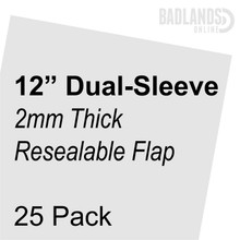 Vinyl Clear Dual-Sleeve Resealable Flap 2mm Thickness 12" 25 Pack