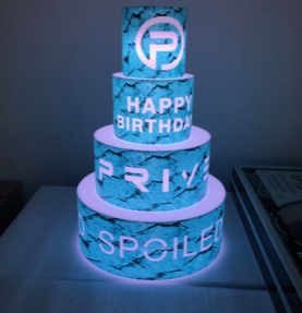 Led Cake Light Up Cake For Bottle Service Presentation Custom Logo