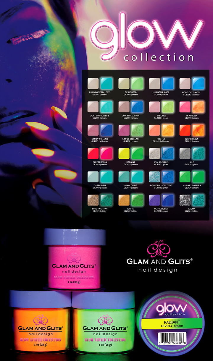 Glow In The Dark Acrylic Powder 48 Colors Collection Set
