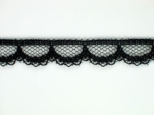 Lace Trim/Ribbon - Nylon Black - 3.1/2H (89mm)