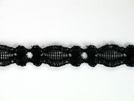 Black Galloon Lace Trim - 0.375" (BK0038G01)
