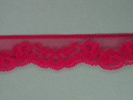 Cherry Pink Edge Lace Trim - 1.125" (CH0118E01)