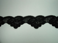 Black Scalloped Lace Trim - 2.5" (BK0212S01)