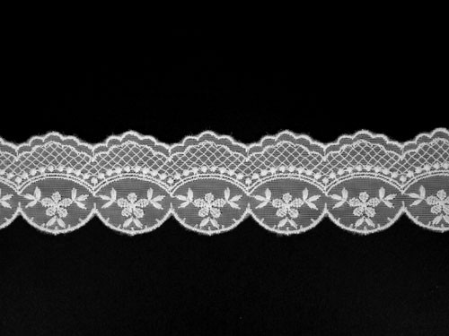 White Galloon Lace Trim - Embroidered - 1.5 (WT0112G01)