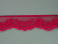 Cherry Pink Edge Lace Trim - 1.125" (402 yards) (CH0118E01W)