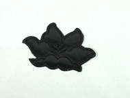 Black Embroidered Satin Iron-On Applique - 3.25" wide x 2.125" (APM071)
