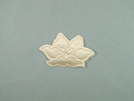 Beige Embroidered Satin Iron-On Applique - 3.25" wide x 2.125" (APM072)