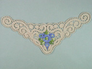 Beige & Blue Heavy Lace Yoke - 7.25" wide x 3.5" (APY019)