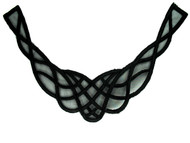 Black Embroidered Organza Yoke - 11" wide x 7.25" (APY002)