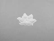 White Embroidered Satin Iron-On Applique - 3.25" wide x 2.125" (APM070)