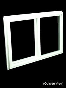 35-1/2 x 35-1/2 White PVC Insulated Gliding Window (NVSS2424W)