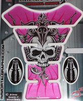 Skull Sun Pink Silver Metallic