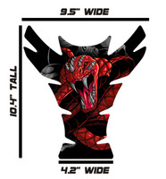Large Venom Snake Red Motorcycle Tank Pad Protector